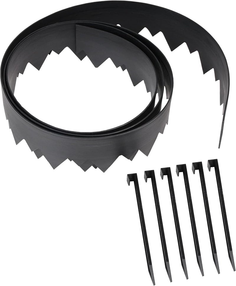 Easyflex Pound-in Landscape Edging with Bonus Anchoring Stakes, 4.5 in. Straight Top Plastic Garden Border, 20 Foot Kit, Black, (3500-20CXX-3) - Image 1